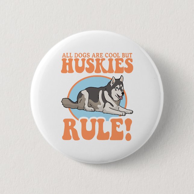 Husky Hundägare Huskies Knapp (Framsida)