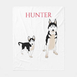 Husky hundar filt. fleecefilt