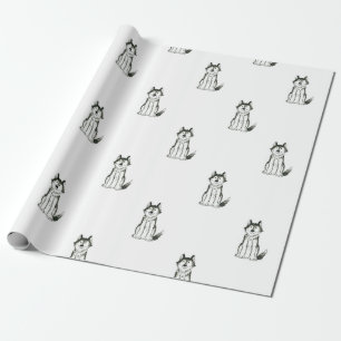 Husky hundgåva som slår in papper presentpapper