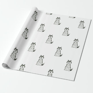 Husky hundgåva som slår in papper presentpapper