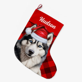 Husky Hund's Namn Red Buffalo Play Personlig Stor Julstrumpa