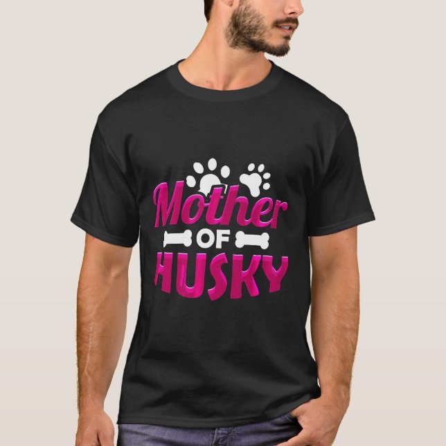 Husky Husky Tass Bones Hund T Shirt (Framsida)