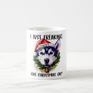 Husky I Freaking Kärlek jul Ok Julafton Kaffemugg