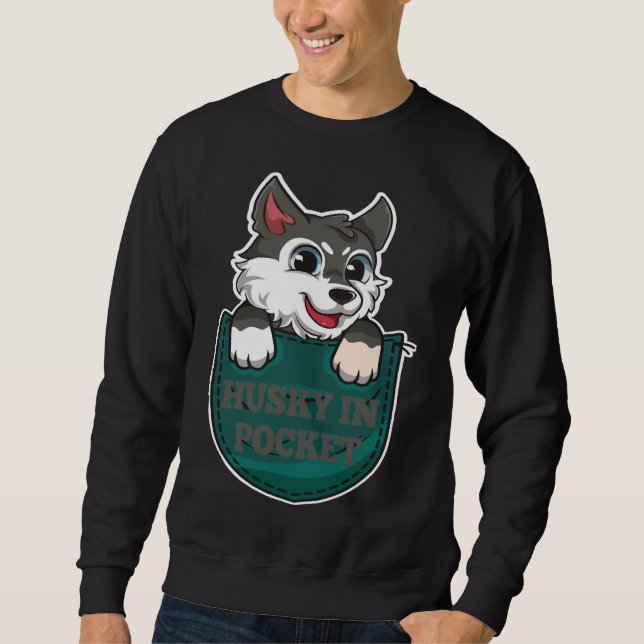 Husky In Pocket Lång Ärmad Tröja (Framsida)