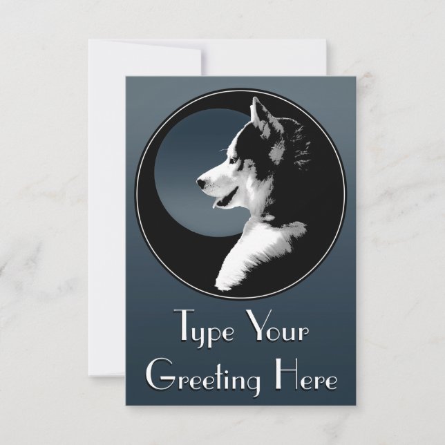 Husky-inbjudningar Personlig Siberian husky Card Inbjudningar (Framsida)