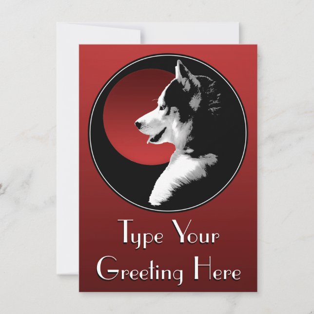 Husky-inbjudningar Personlig Siberian husky Card Inbjudningar (Framsida)