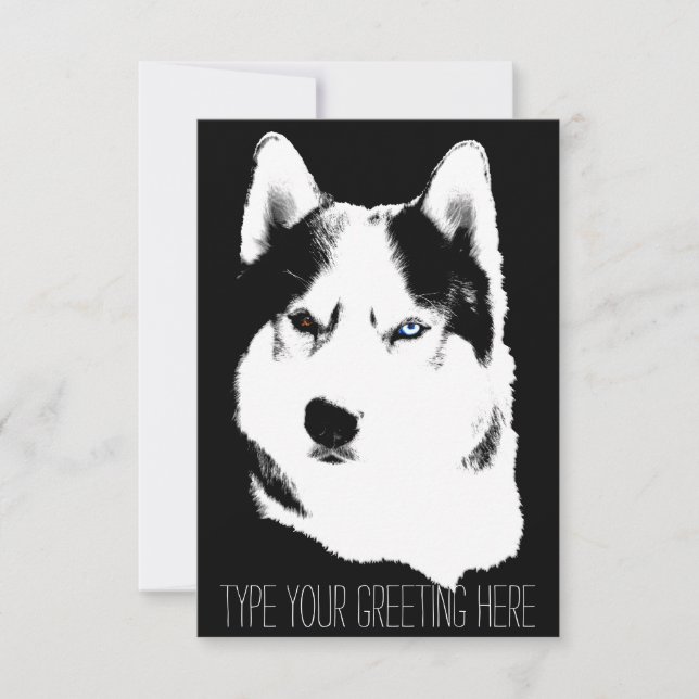 Husky-inbjudningar Personlig Siberian husky Card Inbjudningar (Framsida)