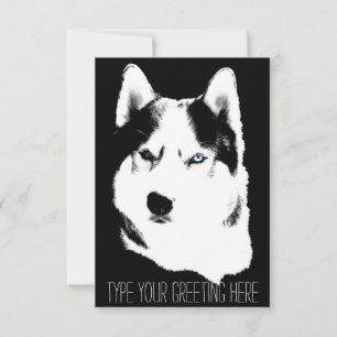 Husky-inbjudningar Personlig Siberian husky Card Inbjudningar