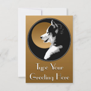 Husky-inbjudningar Personlig Siberian husky Card Inbjudningar