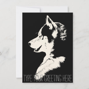 Husky-inbjudningar Personlig Siberian husky Card Inbjudningar