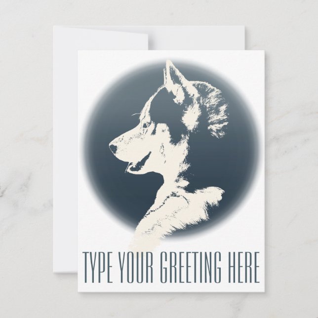 Husky-inbjudningar Personlig Siberian husky Card Inbjudningar (Framsida)