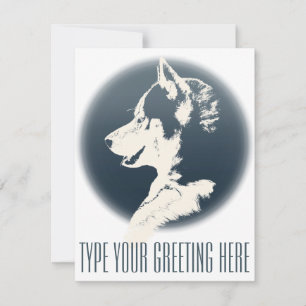Husky-inbjudningar Personlig Siberian husky Card Inbjudningar