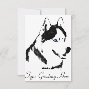 Husky-inbjudningar Personlig Siberian husky Card Inbjudningar