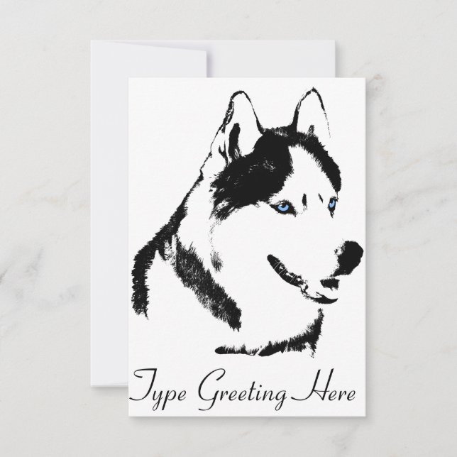 Husky-inbjudningar Personlig Siberian husky Card Inbjudningar (Framsida)