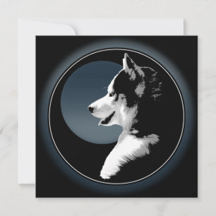 Husky-inbjudningar Personlig Siberian husky Card Inbjudningar