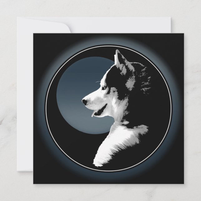 Husky-inbjudningar Personlig Siberian husky Card Inbjudningar (Framsida)