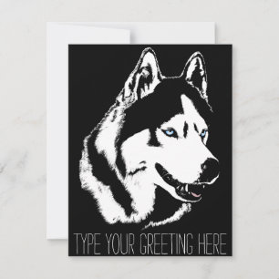 Husky Inbjudningar Personlig Siberian Husky-kort
