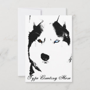 Husky-inbjudningar Personlig siberian husky-kort Inbjudningar