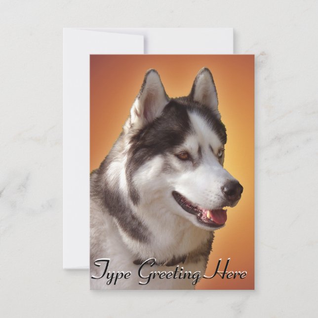 Husky-inbjudningar, Personlig Siberian husky-kort Inbjudningar (Framsida)