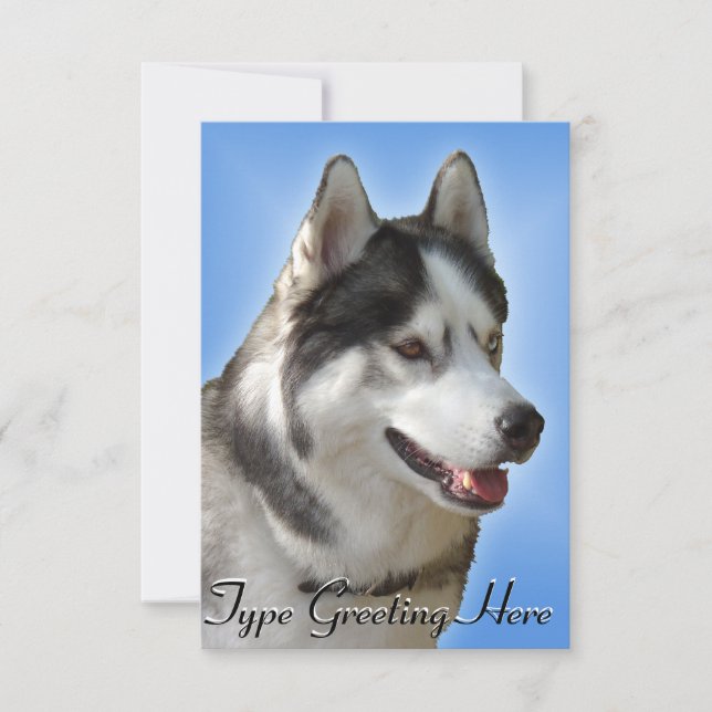 Husky-inbjudningar, Personlig Siberian husky-kort Inbjudningar (Framsida)