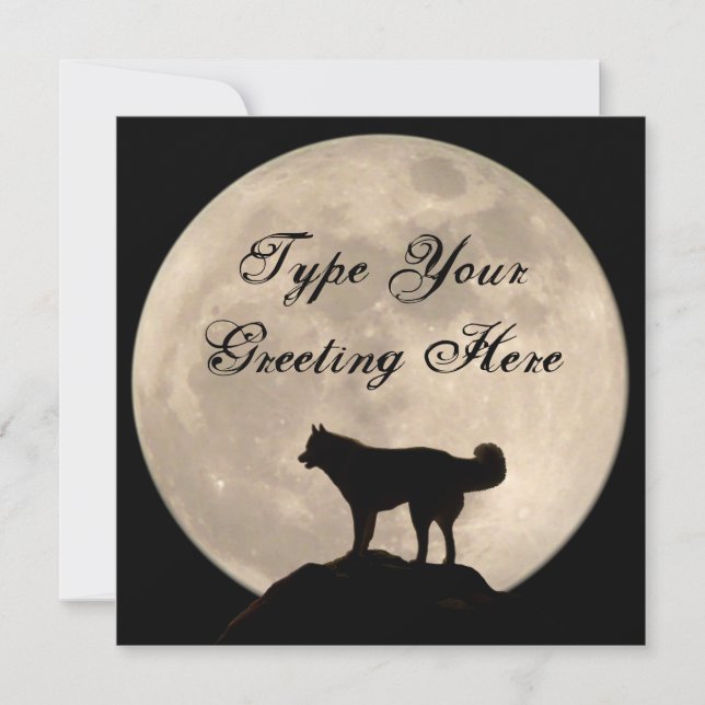 Husky Inbjudningar Personliga Husky / Varg Kort (Framsida)