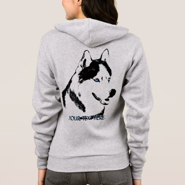 Husky Jacka Women's Sled Hund Personlig Jacka Tröja (Baksida)