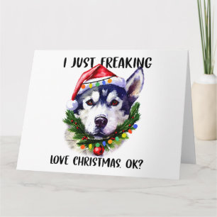 Husky Jag Älskar Jul Ok Xmas Kort