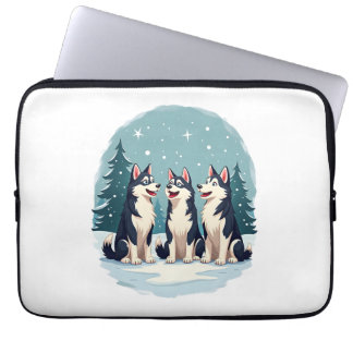 Husky jul Choir hund Laptop Fodral