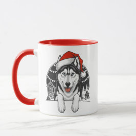 Husky jul – Festiv vinterhund Mugg