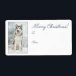 Husky jul Gift Stickers Fraktsedel<br><div class="desc">De här sibiriska julklapparna är en perfekt som passar vår pappra julomslutning.</div>