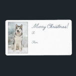 Husky jul Gift Stickers Fraktsedel<br><div class="desc">De här sibiriska julklapparna är en perfekt som passar vår pappra julomslutning.</div>