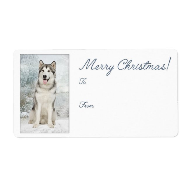 Husky jul Gift Stickers Fraktsedel (Framsidan)