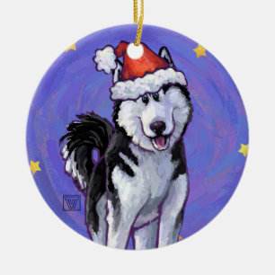 Husky-jul Julgransprydnad Keramik