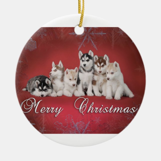 Husky jul julgransprydnad keramik (Framsidan)