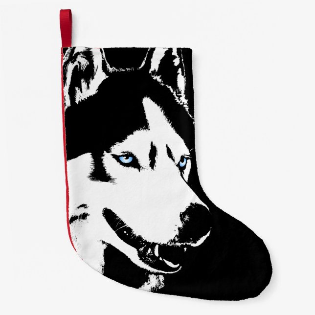 Husky jul Stocking Personlig Hund Stocking Liten Julstrumpa (Framsidan)