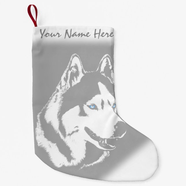 Husky jul Stocking Personlig Hund Stocking Liten Julstrumpa (Framsidan)