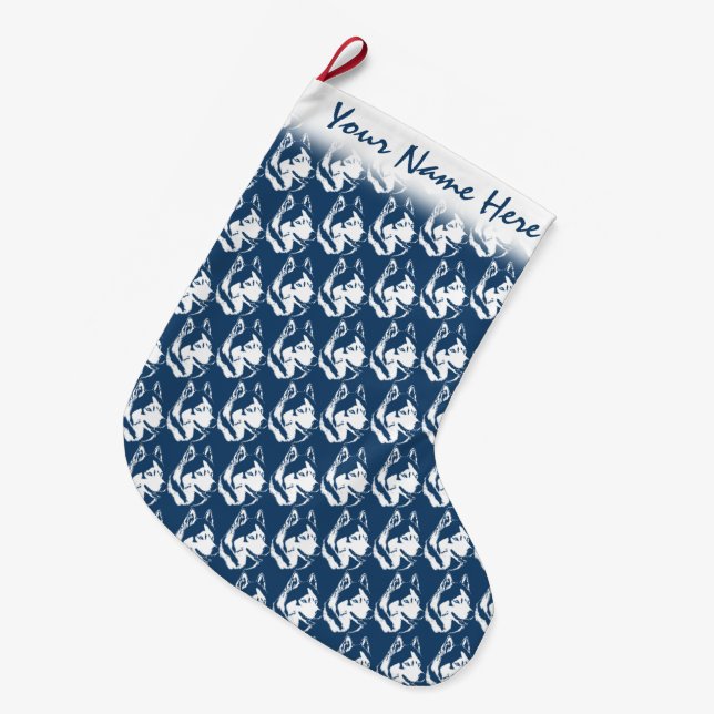 Husky jul Stocking Personlig Hund Stocking Stor Julstrumpa (Framsidan (Hängande))