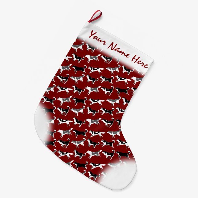Husky jul Stocking Personlig Hund Stocking Stor Julstrumpa (Framsidan (Hängande))