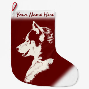Husky jul Stocking Personlig Hund Stocking Stor Julstrumpa