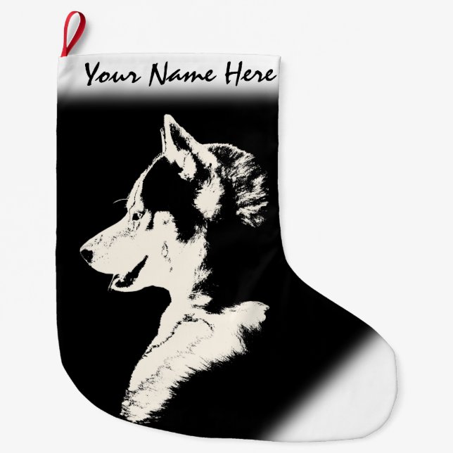 Husky jul Stocking Personlig Hund Stocking Stor Julstrumpa (Framsidan)