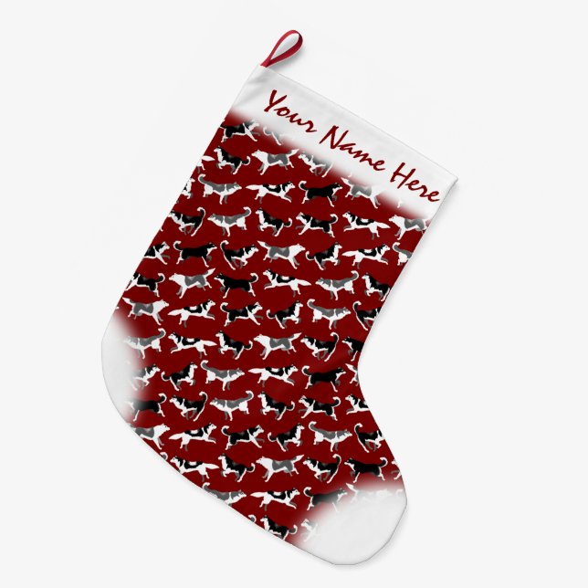 Husky jul Stocking Personlig Hund Stocking Stor Julstrumpa (Framsidan (Hängande))