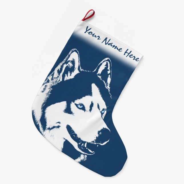Husky jul Stocking Personlig Hund Stocking Stor Julstrumpa (Framsidan (Hängande))
