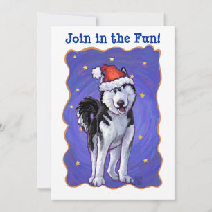 Husky-julhelgen i Svan Party Inbjudningar