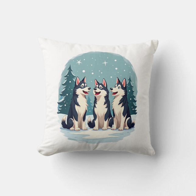 Husky julkör kudde (Framsida)