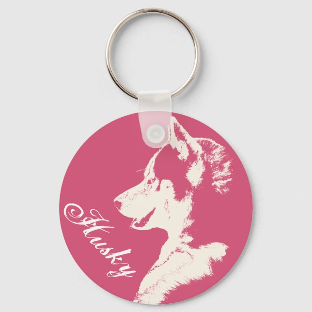 Husky Keychain Siberian husky Hund Keychain Anpass Nyckelring (Framsida)