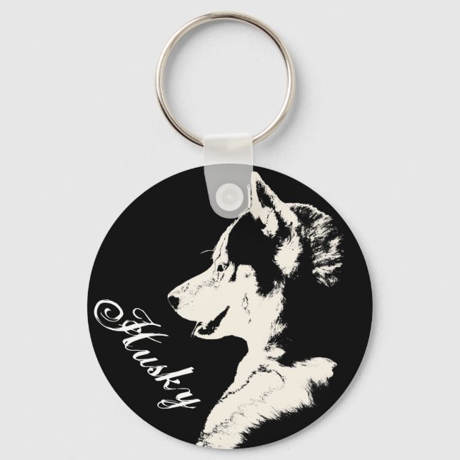 Husky Keychain Siberian husky Hund Keychain Anpass Nyckelring (Framsida)