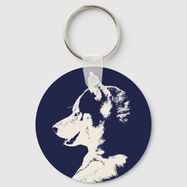 Husky Keychain Siberian husky Malamute Gifts Nyckelring (Framsida)