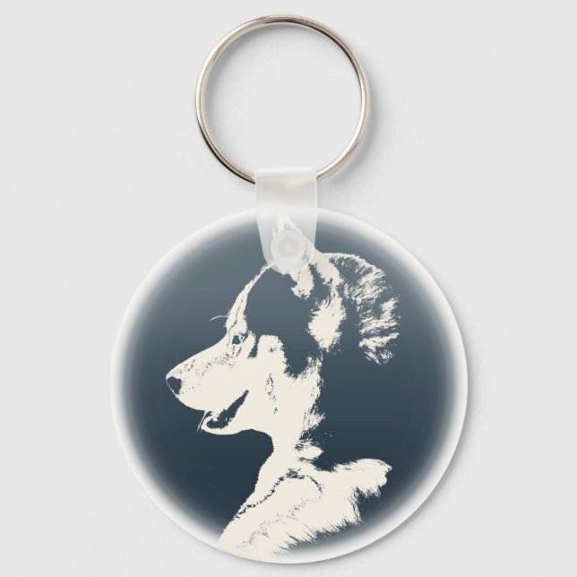 Husky Keychain Siberian husky Malamute Gifts Nyckelring (Framsida)