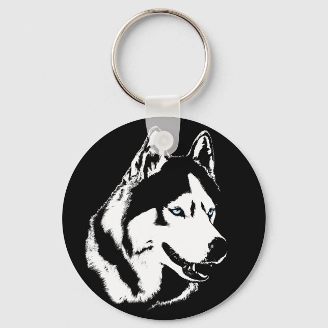 Husky Keychain Siberian husky Malamute Hund Gifts Nyckelring (Framsida)