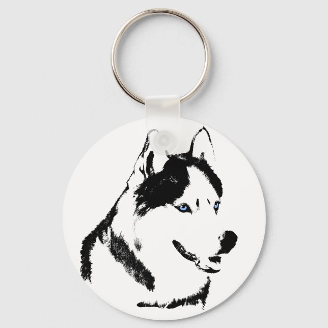 Husky Keychain Siberian husky Malamute Hund Gifts Nyckelring (Framsida)